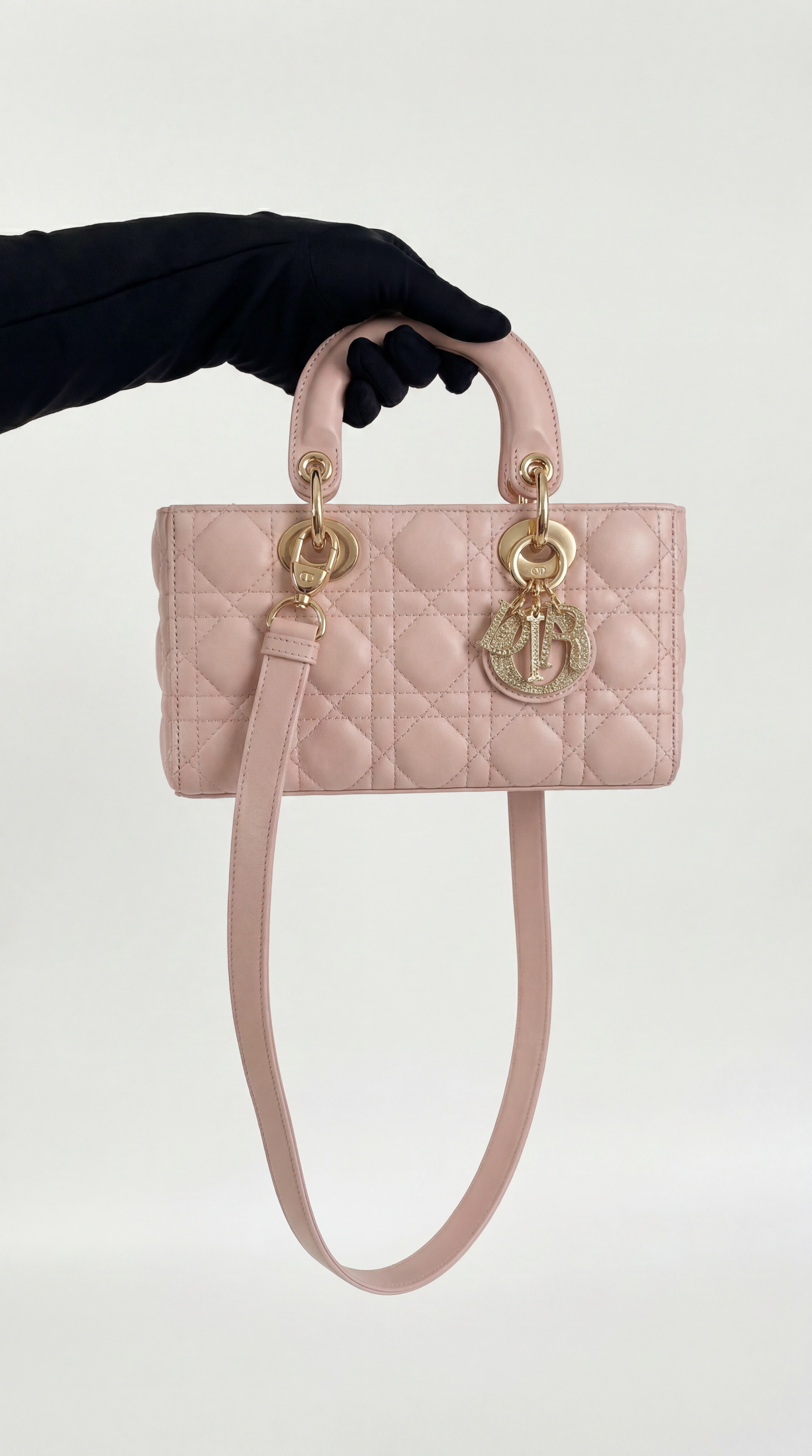 Christian Dior D-Joy Small – Powder Pink Cannage Lambskin